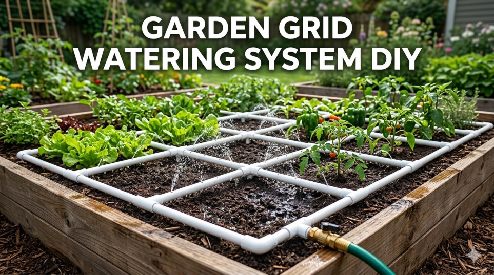 garden grid watering system diy