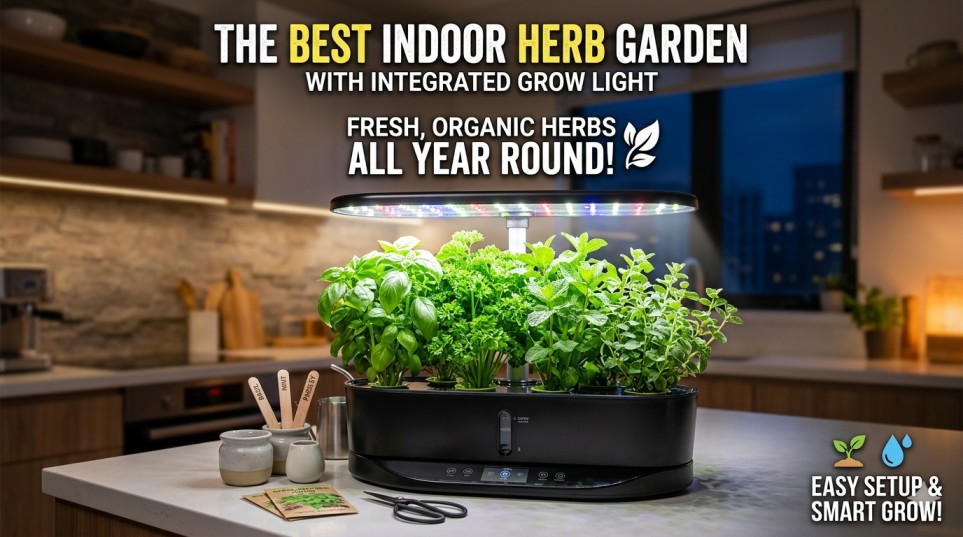 best indoor herb garden with grow light