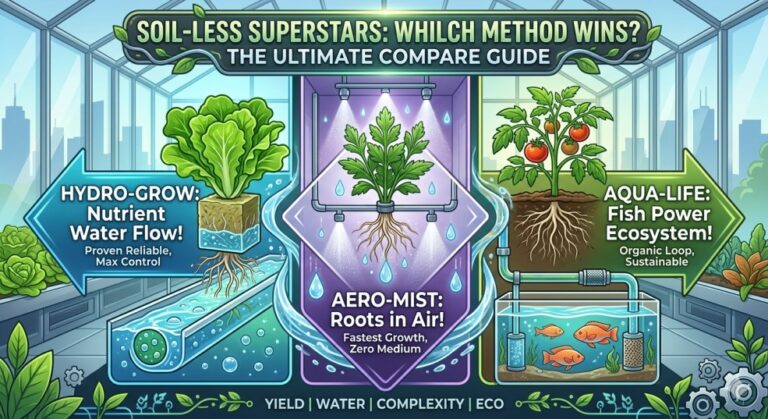 hydroponics vs aeroponics vs aquaponics